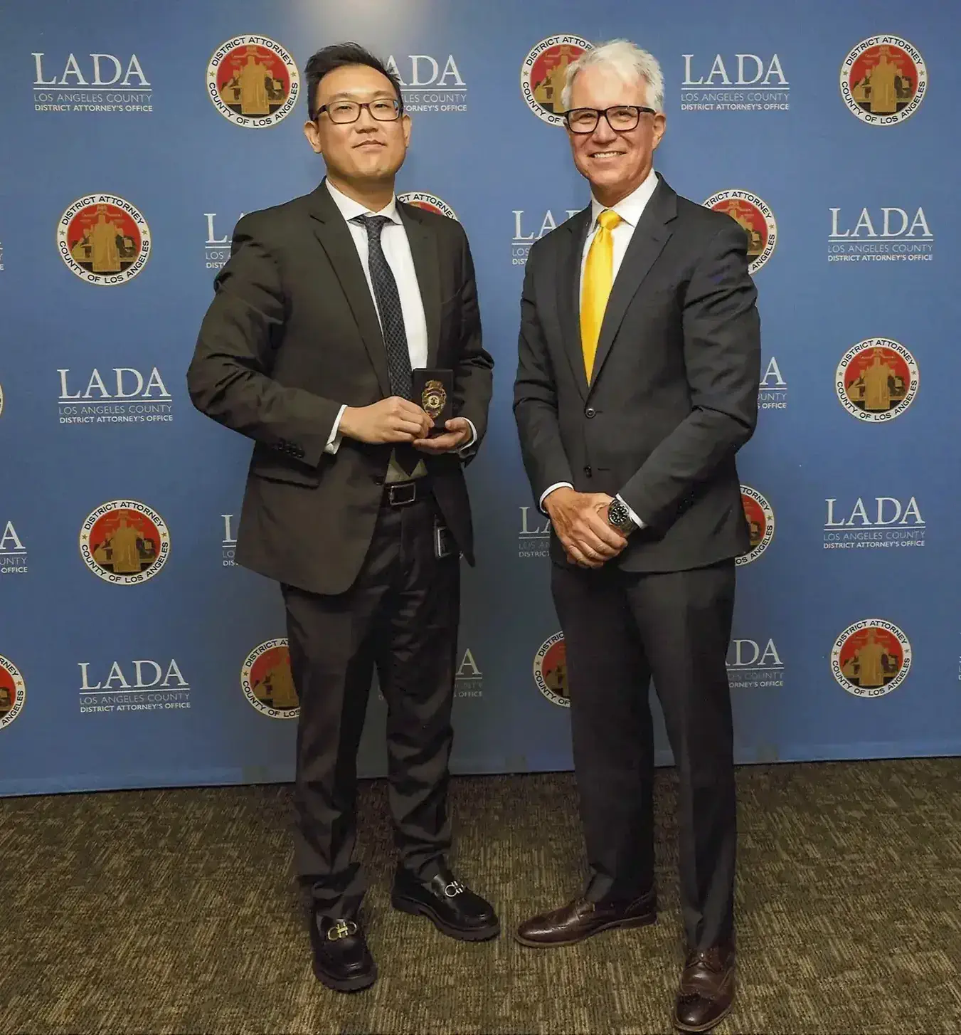 Attorney Andrew Jang with district attorney George Gascon